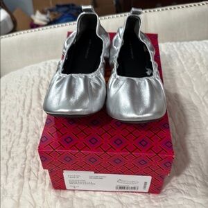 Tory Burch Silver Flats